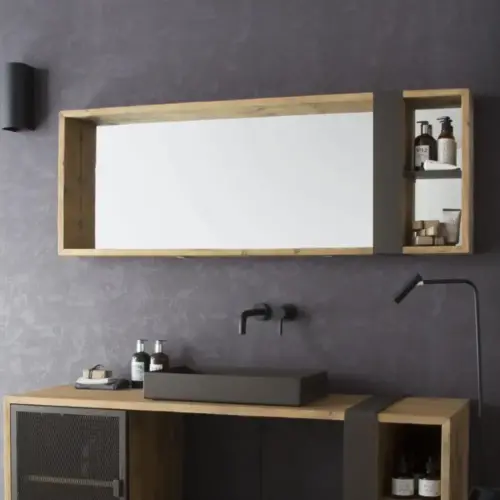 Specchio con mensola Mod. Industrial