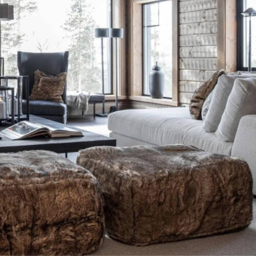 pouf in ecopelliccia