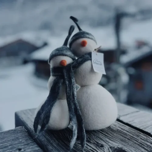 Decorazione in lana Mod. Double Snowman